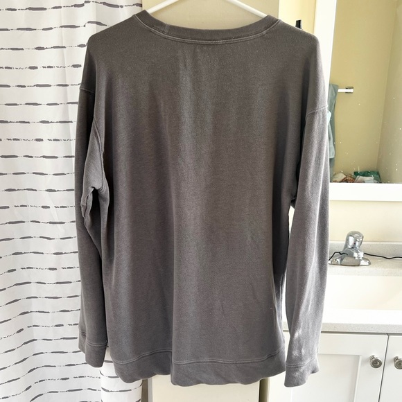 PINK crewneck sweatshirt varsity sweater logo victorias secret sweater gray grey - Picture 5 of 10